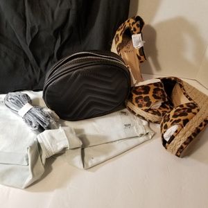 Black Chevron Quilted Patten Fashion Belt Bag